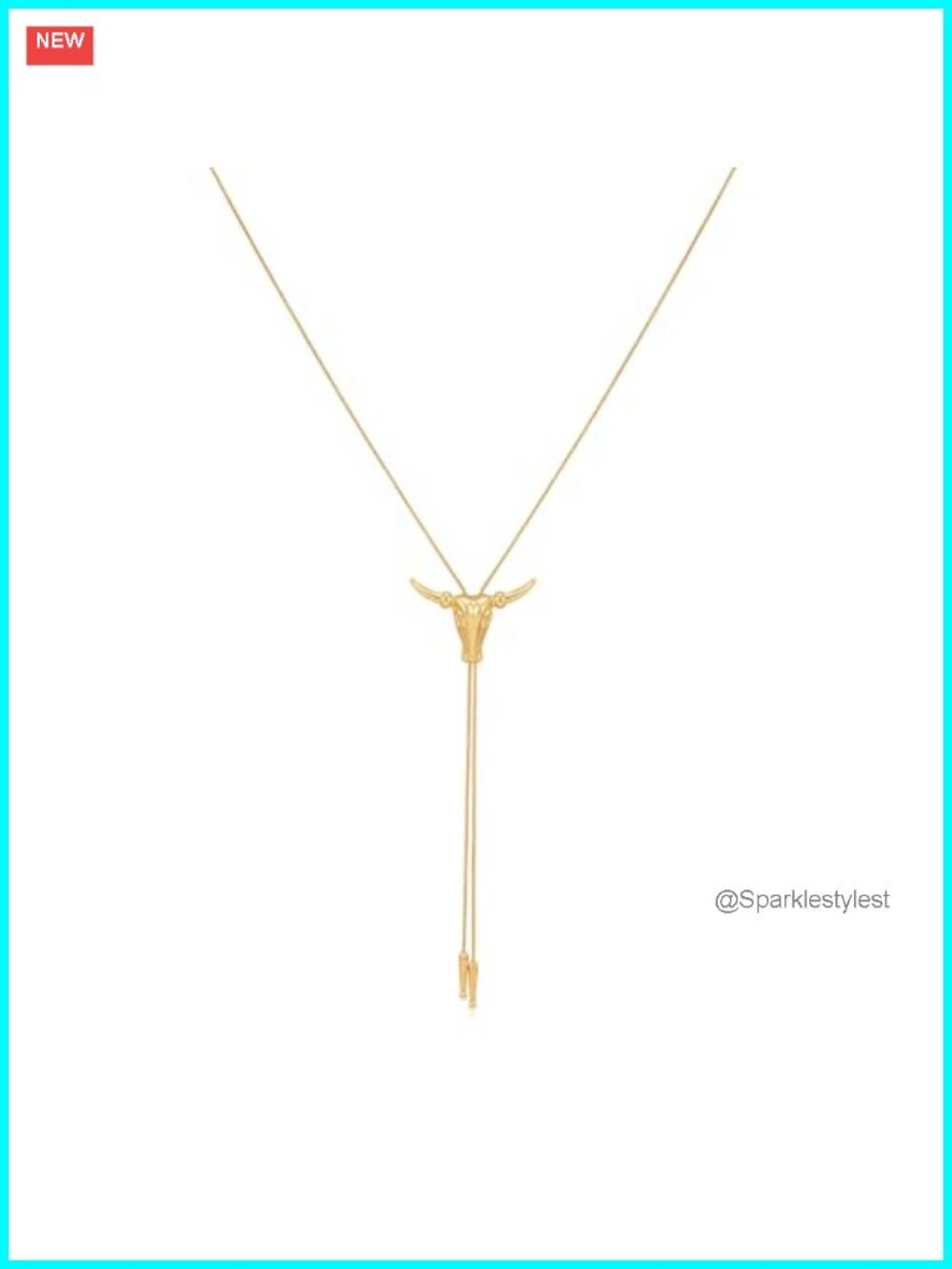 Western Bolo Tie Necklace for Women 14K Gold Plated